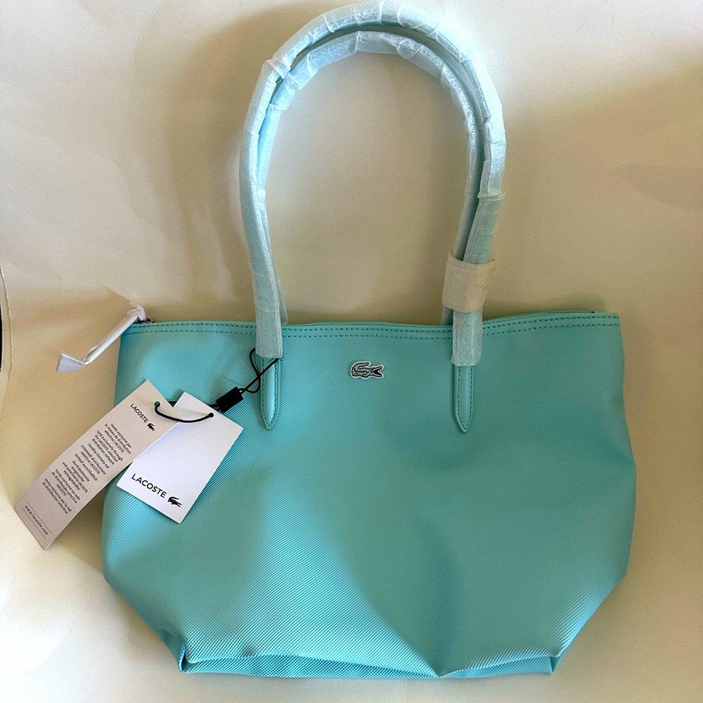 Brand New Lacoste Nylon Tote in Light Blue